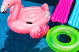 floating toys in a swimming pool