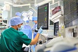 Doctor with ventilator.