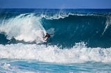 Surfing a big wave