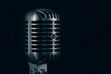 Studio microphone on dark background