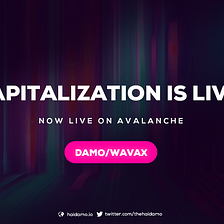 Capitalization for $DAMO is now live on Avalanche!