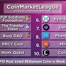 Week 16 — $P2PS Voted to #1 Position Through Public Voting in #Ethereum, #Services and #General…