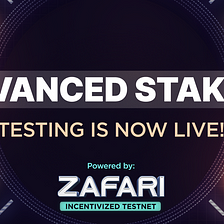 Incentivized testing for $ZKP Advanced Staking is now LIVE!