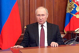 Vladimir Putin giving speech before invading Ukraine