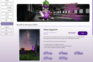 A Beginner’s Guide To Buying NFTs with Eggplant Finance