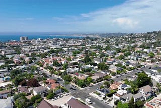 Aerial View of Over La Jolla San Diego California USA