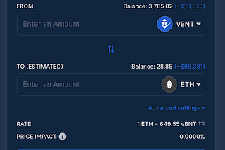 Bancor Vortex 사용