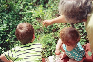 Grandmother with children