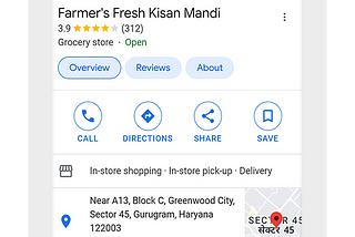 GMB Listing of Farmer’s Fresh Kisan Mandi