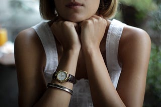 Business woman wearing a watch