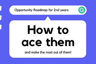 2nd Year Opportunity Roadmap