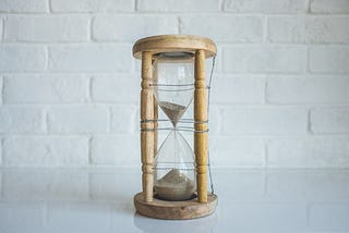 An hour glass showing how quickly time flies