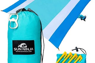 sun-ninja-sand-free-beach-blanket-outdoor-blanket-beach-mat-accessories-10ft-x-9ft-lightweight-blank-1