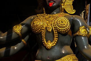 An Image of Kali the Ancient God of Hindu.