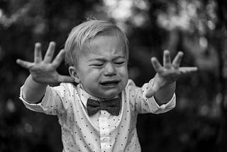 toddler crying like childish narcissist hates boundaries