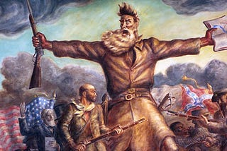 Detail of John Brown from “Tragic Prelude,” a mural painted by Kansan John Steuart Curry for the Kansas State Capitol building. This is how I remember Brown from my history classes.