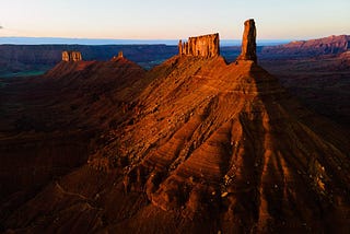 sunrise on castleton tower