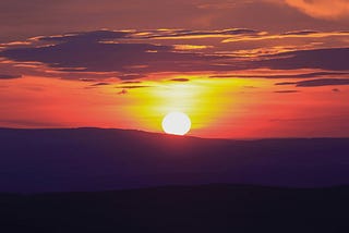A setting sun