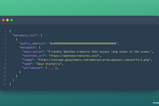 Metadata structure to show NFTs on Opensea