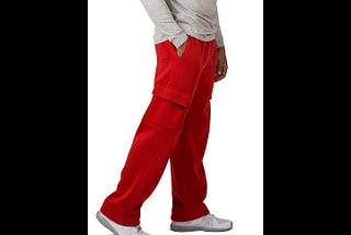 vibes-mens-fleece-cargo-sweatpants-relax-fit-bungee-cord-open-bottom-size-large-red-1