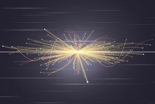 Exploring the infinitely small — A particle collision at the LHC in Geneva.