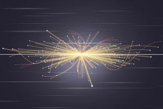 Exploring the infinitely small — A particle collision at the LHC in Geneva.