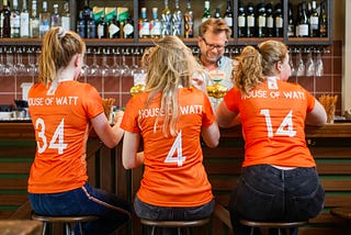 3 girls at a bar