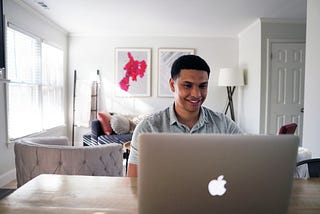 Male on a laptop