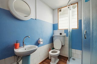 Elegant & Modern: Decorating a Bathroom with Brown and Navy Blue