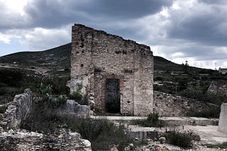 Ruins of a building.