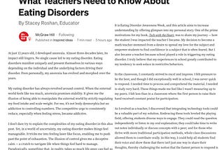 Eating Disorder Awareness Week: A Message to Teachers & Parents