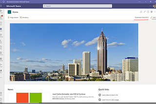 Editing SharePoint pages in Microsoft Teams