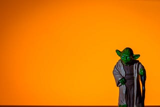 Master Yoda and orange background