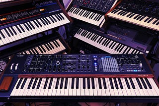 Music synthesizers.