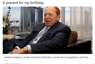 The Worst Twitter Comments on Sheldon Adelson’s