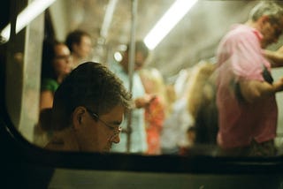 Subway time on street Nikon F801 Kodak Color 200