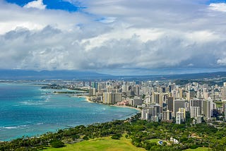 Wide angle view of Honolulu Hawaii. The part of paradise that was terrorized by an unknown serial killer in the 80s. This was Hawaii’s first and only serial killer case.