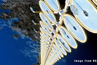 Wireless transmission of Energy down to Earth Using Solar panels in space