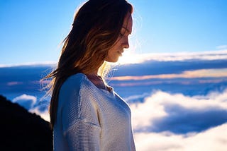 lady on the sky relax and calm