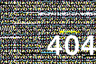 Gif montrant un écran pixellisé avec l’indication “404"