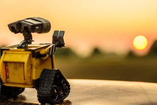 Wall-e staring at the sunset