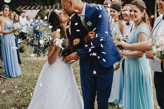 People celebrating at a Wedding venue