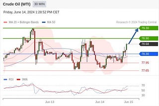 Crude Oil (WTI) (N4) intraday support and resistance levels