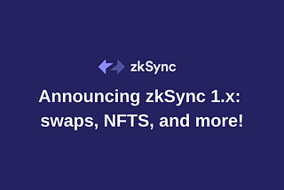 zkSync 1.x: Swaps, NFTs, event system, and permissionless token listing