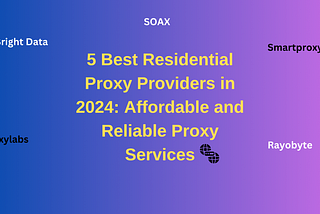 5 Best Residential Proxy Providers in 2024: Affordable and Reliable Proxy Services