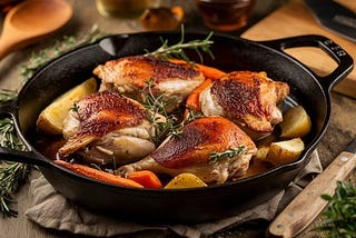 Braised Chicken in the Oven with Crispy Skin Recipe