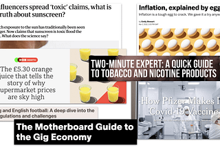 A collection of explainer headlines
