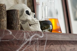 A skull and potions.