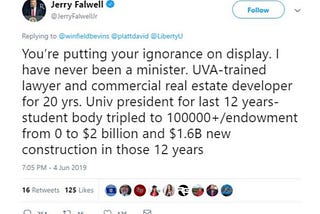 Falwell: “I have never been a minister”