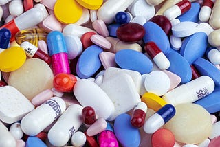 A photo of colorful pills.